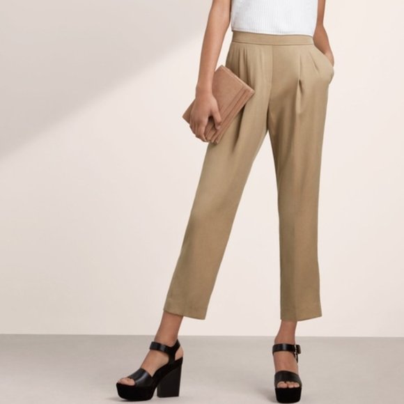 Babaton Pants - Aritzia Babaton Cohen Japanese Crepe Dress Pants Women's Size 10 Beige Khaki